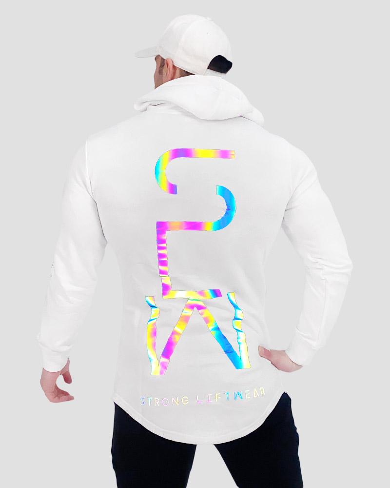 Harlequin Reflective Hoodie- Gym Wear - White