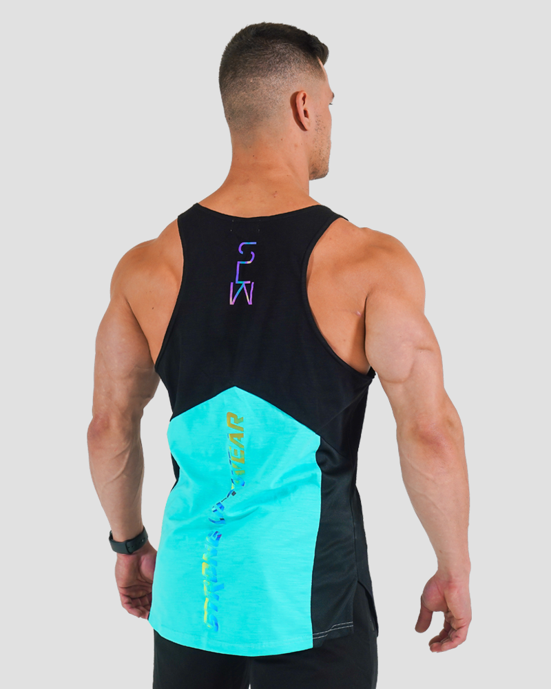 Harlequin Taperback - Gym Singlet - Blue