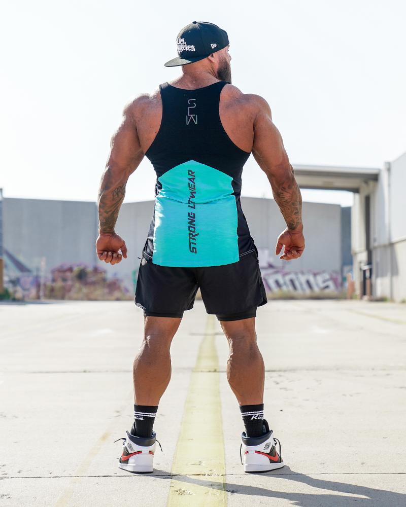 Harlequin Taperback - Gym Singlet - Blue