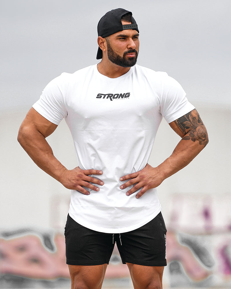 Strong Tee v2- Gym Tee - White – Strong Liftwear Australia