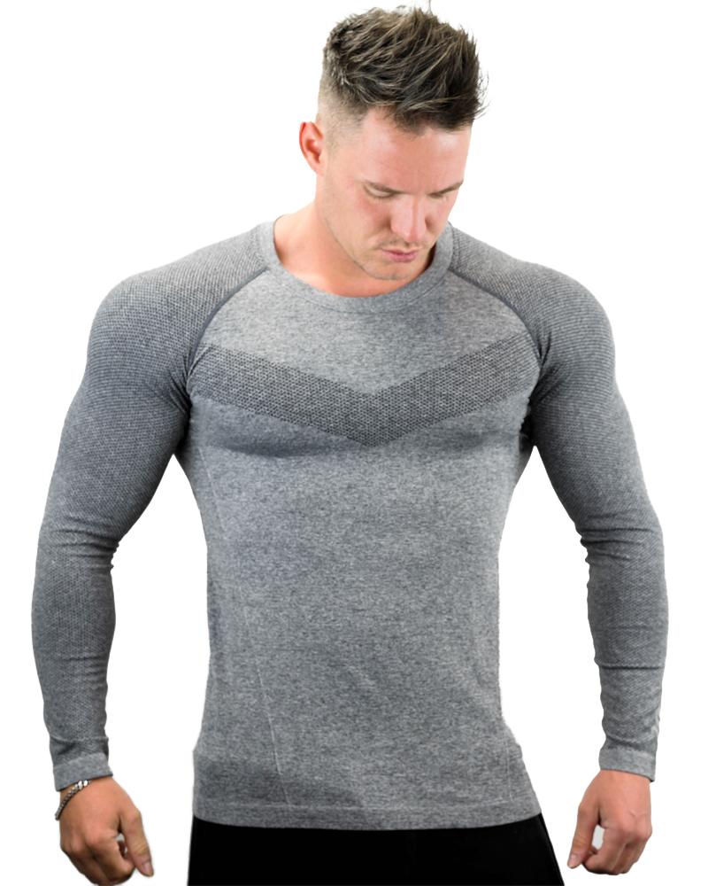 Ultra Seamless Long Sleeve Tee- Gym Tee for Men