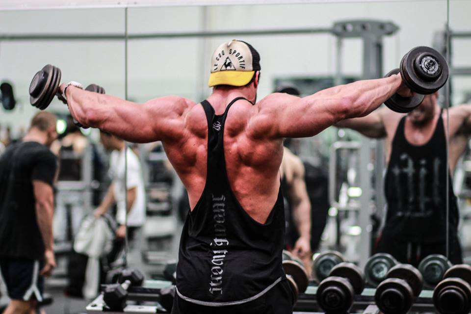 Calum Von Moger Training in the Platinum Series T-back