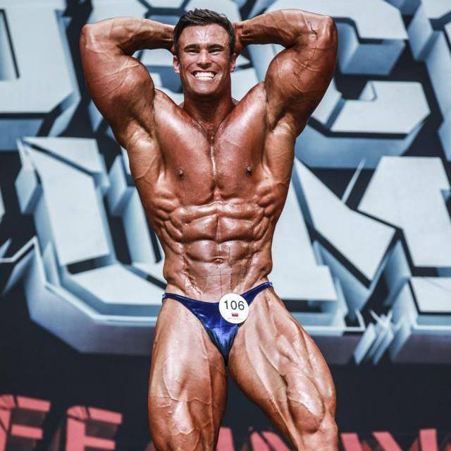 Calum Von Moger Posing at  the WFF in Korea