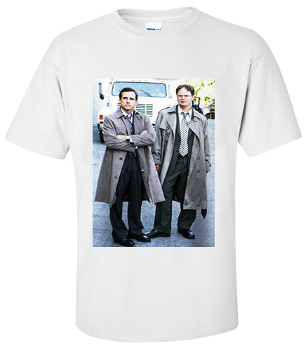 The Office Michael and Dwight Trenchcoats T Shirt - Trash City Australia