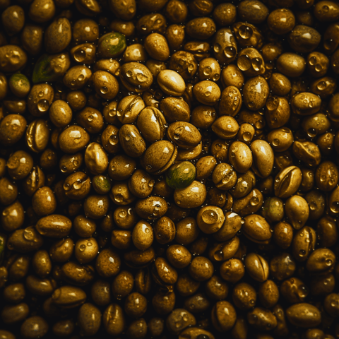 Hemp Seeds With Water on Them