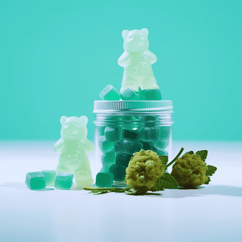 Blue THC Gummies In A Bottle