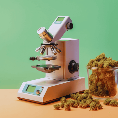Cannabis Buds And A Microscope
