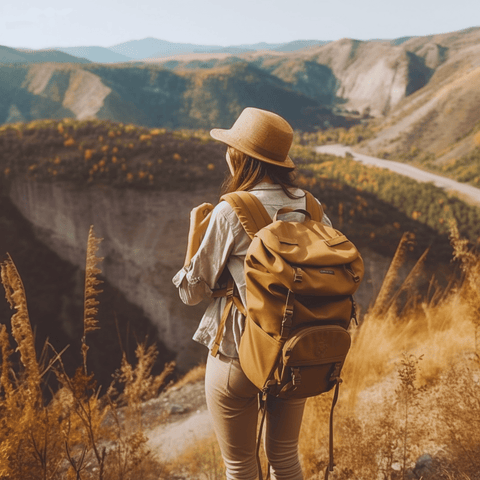 woman hiking in the mountains 