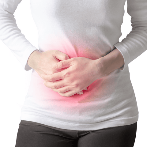 woman suffering from abdominal pain