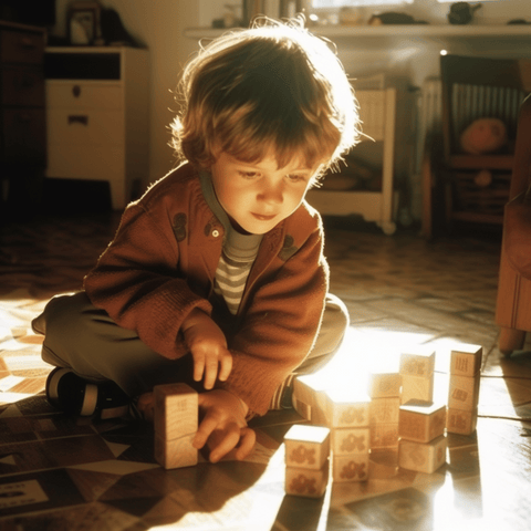 child with autism playing