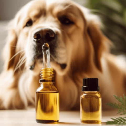 golden retriever dog and cbd oil