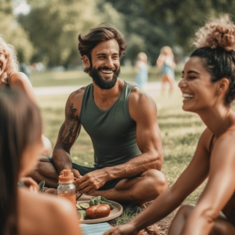 group of friends in a picnic