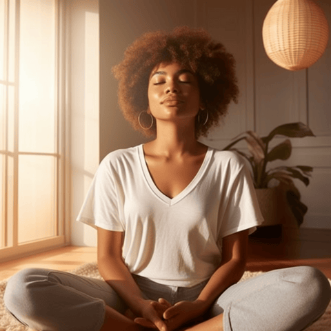 woman meditating