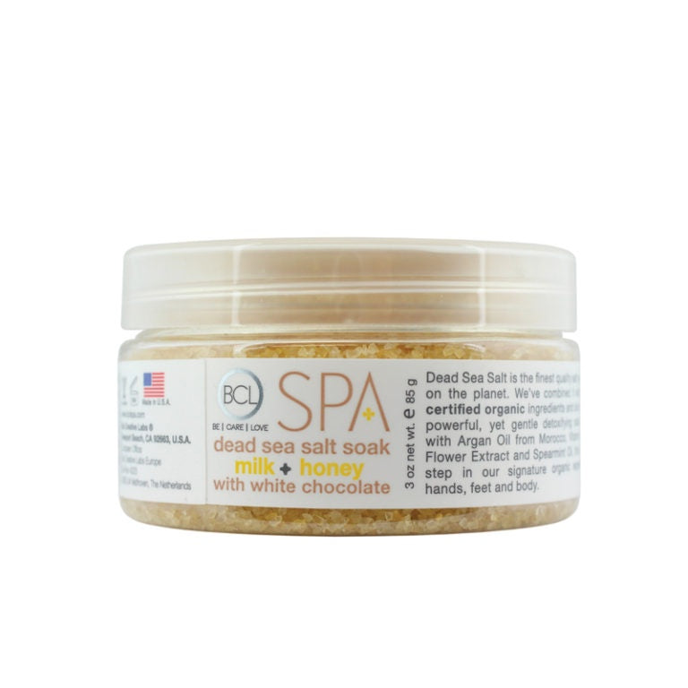 BCL SPA Dead Sea Salt Soak Milk + Honey w/ White Chocolate 3oz-Beauty Zone Nail Supply