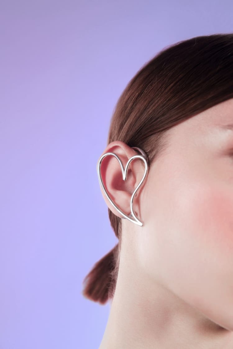 限定特価】HEART EAR CUFF ゴールド ハート イヤーカフ レディース