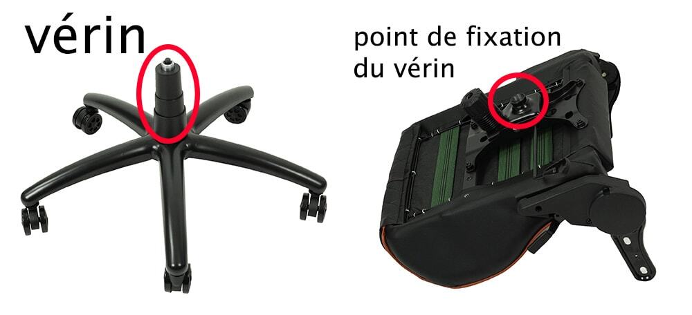 Support de cylindre de remplacement pour chaise de bureau, vérin à gaz