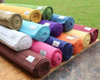 Handwoven Organic Cotton Yoga and Meditation Mat - Amrit Yoga Mat, YogaKargha