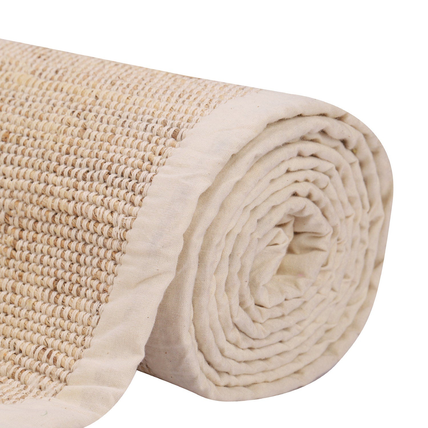 Organic Cotton Undyed Natural White Yoga Mat With Antiskid - YogaKargha
