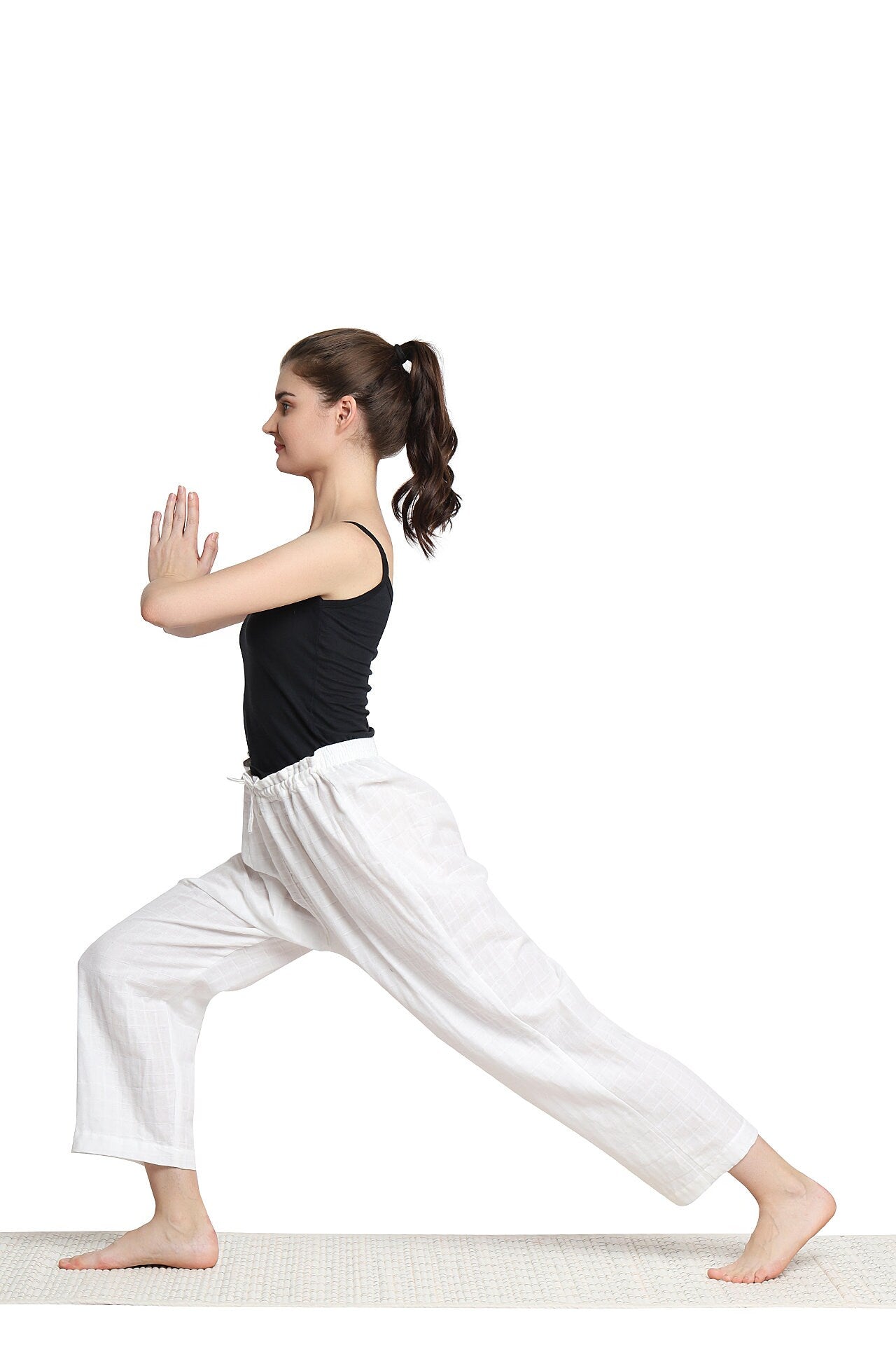 Yoga Outfit ๑ Organic Cotton Yoga Top 3/4 Harem Pants Handwoven Cotton -   New Zealand