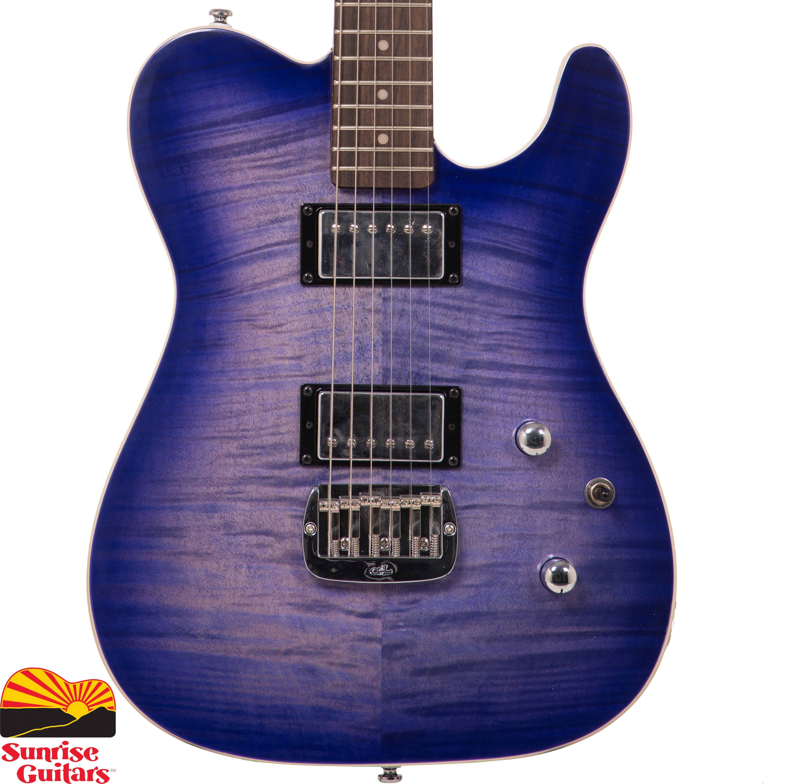 G&L Tribute ASAT Deluxe Carved Top Bright Blueburst – Sunrise Guitars