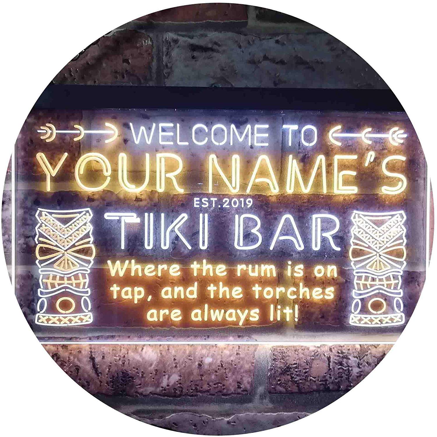 Personalized Tiki Bar LED Neon Light Sign | Way Up Gifts