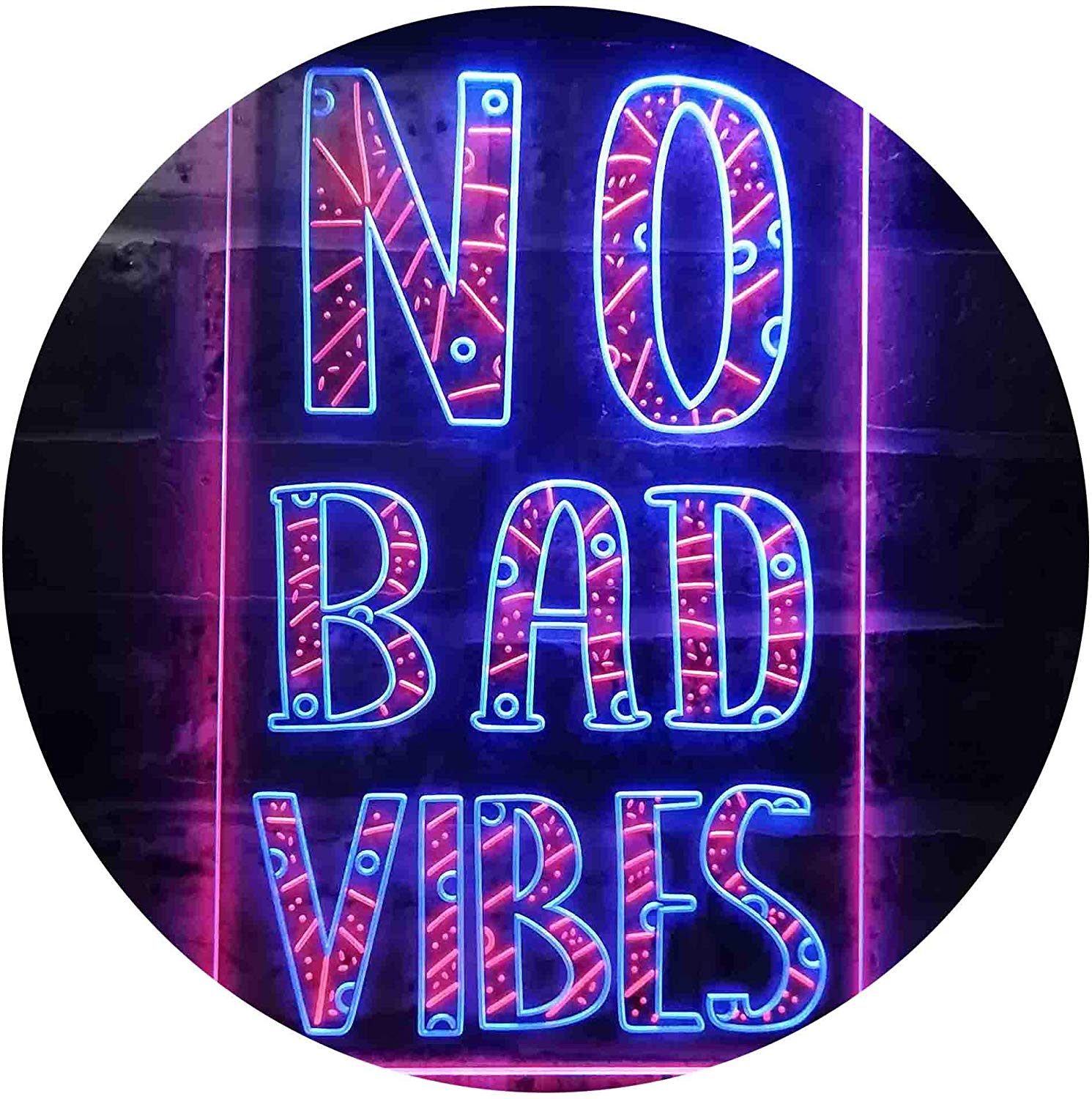 No Bad Vibes Led Neon Light Sign Way Up Ts