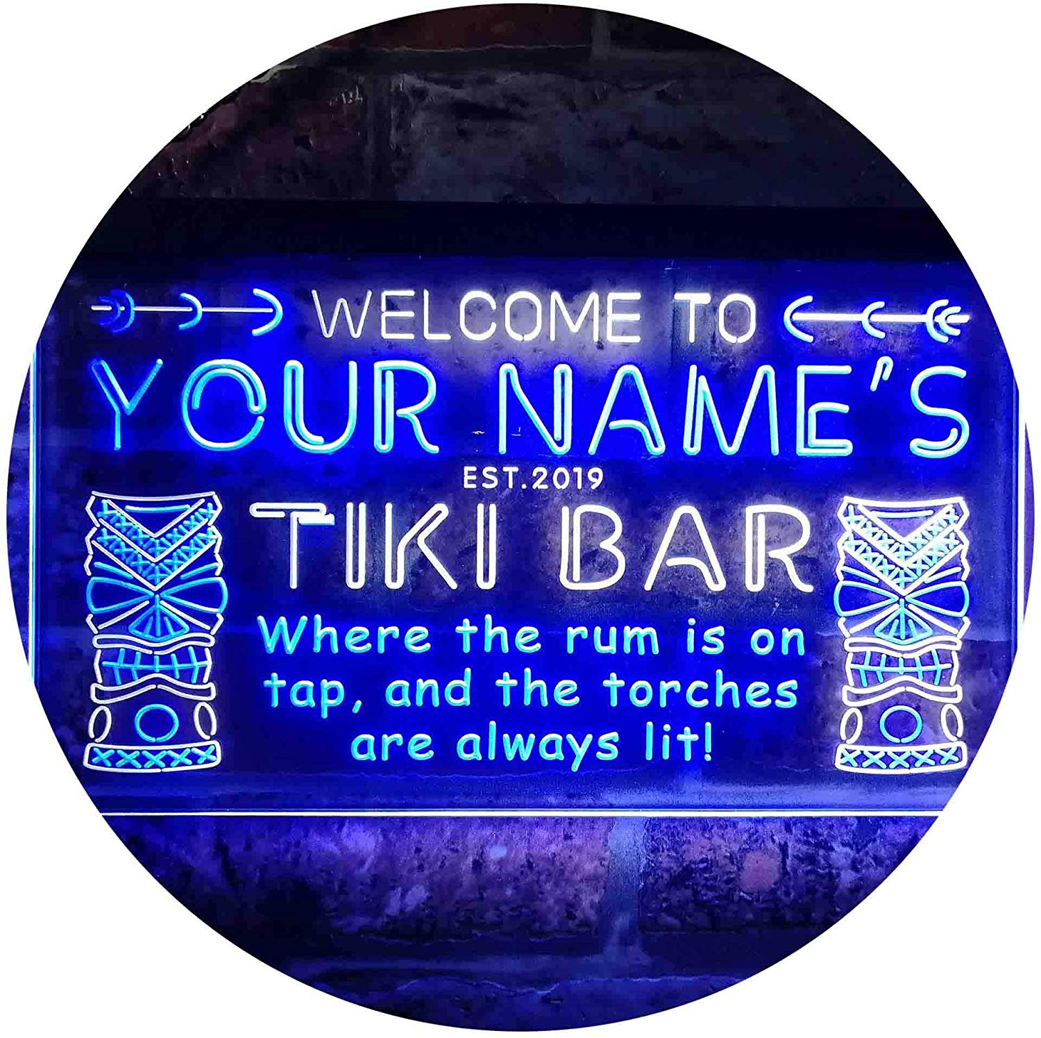 Personalized Tiki Bar LED Neon Light Sign | Way Up Gifts