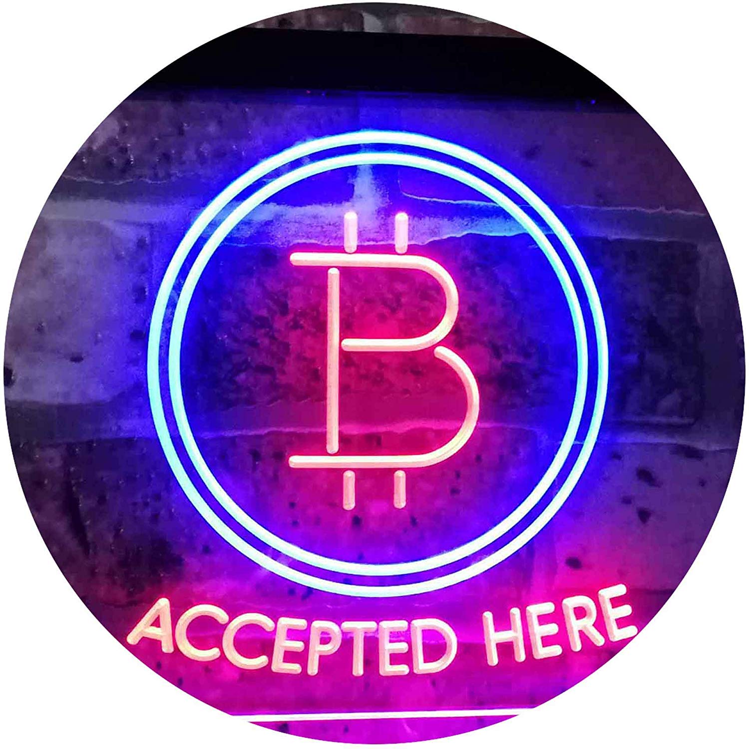Buy Bitcoin Accepted Here LED Neon Light Sign | Way Up Gifts