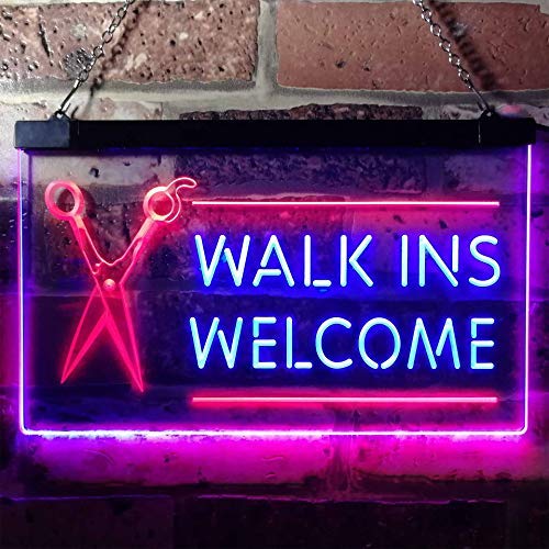 Buy Barber Salon Hair Cuts Walk Ins Welcome LED Neon Light Sign — Way Up  Gifts