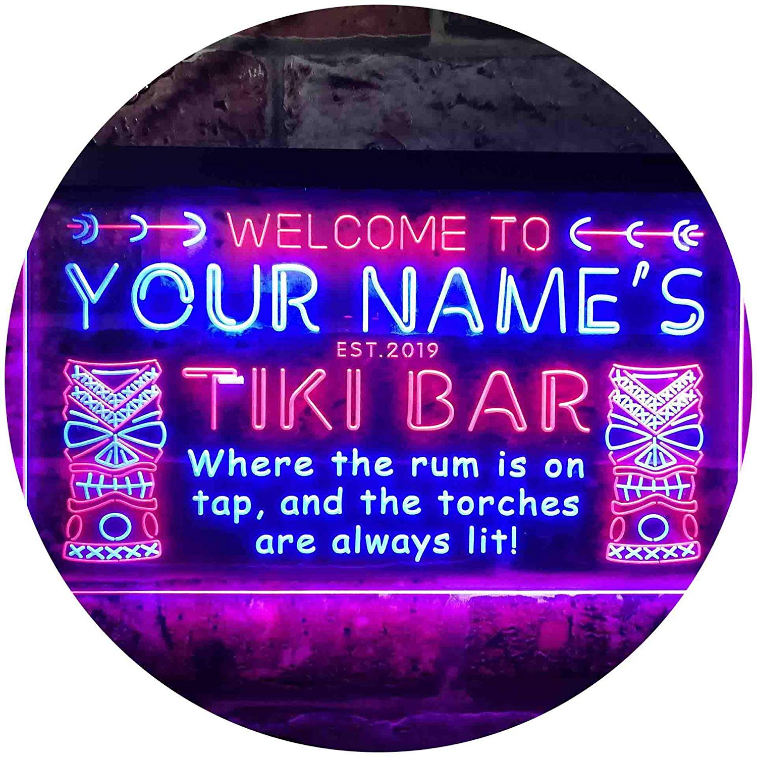 Personnalisé Tiki Bar Led Neon Light Sign | Cadeaux de cheminement