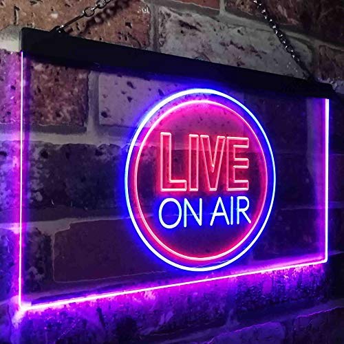 HEQUSIGNS Live On Air Neon Signs, Live On Air LED Light Neon Sign