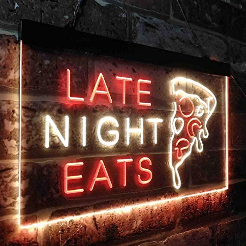 Late Night Eats Pizza LED Neon Light Sign