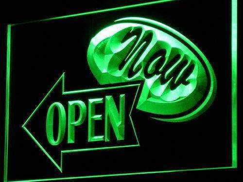 Green LED Neon Open Sign for Business Store 20inx6in Modern 