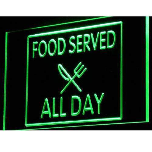 Food Served All Day LED Neon Light Sign | Way Up Gifts