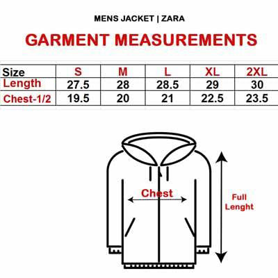zara man jacket size chart