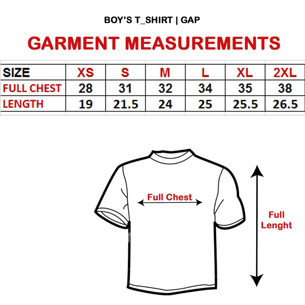 Gap Kids Shirt Size Chart