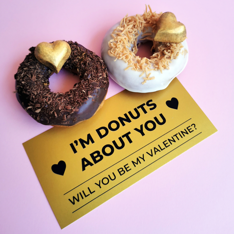 Valentine's Donut with Golden Love Letter