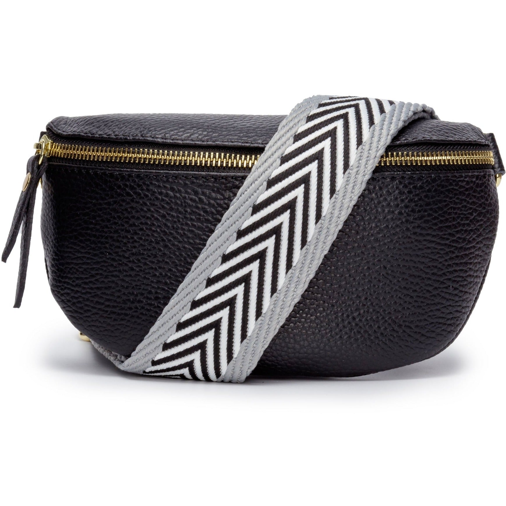 Image of Sling Bag - Black with Grey Chevron Strap