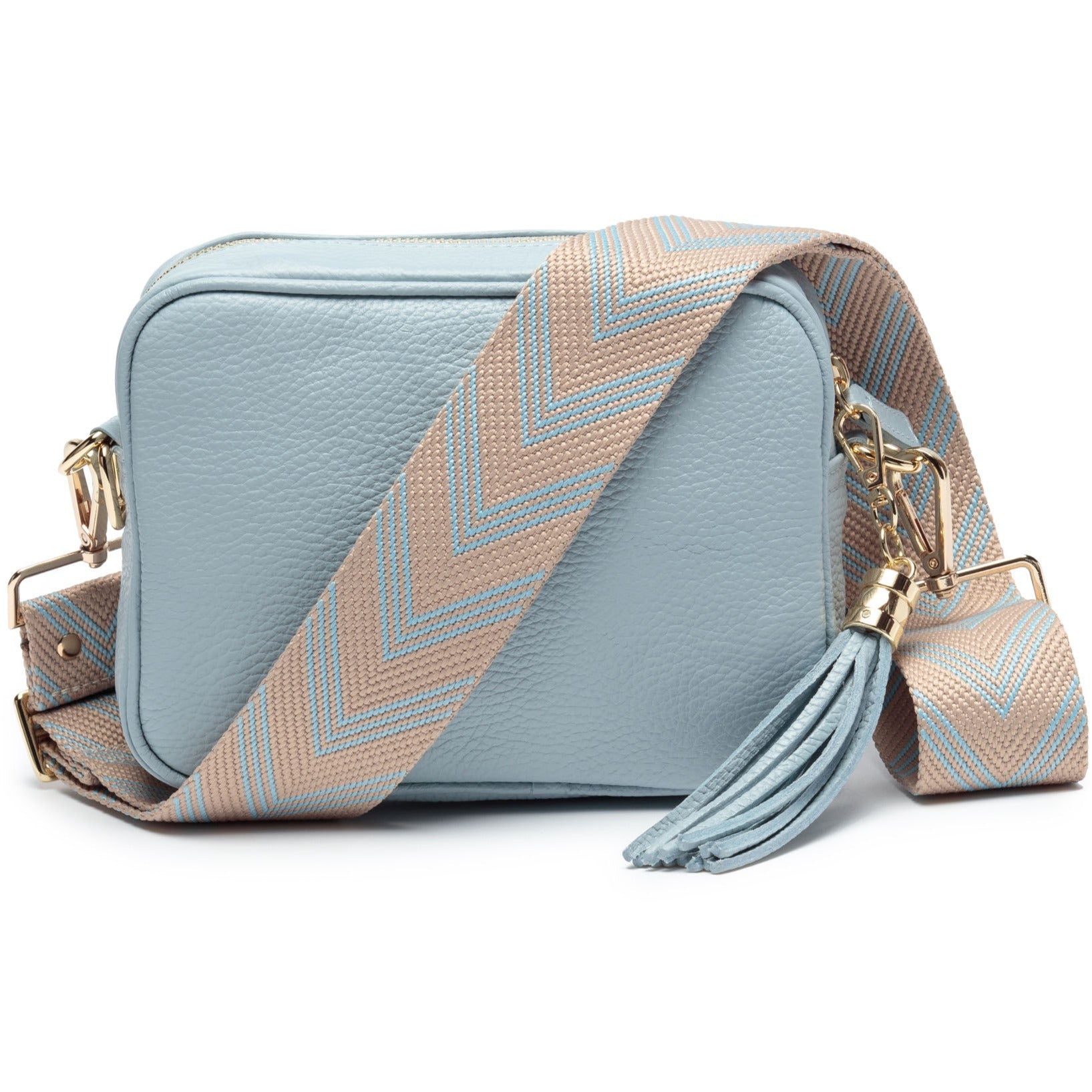 Image of Crossbody Powder Blue (Blue Chevron Strap)