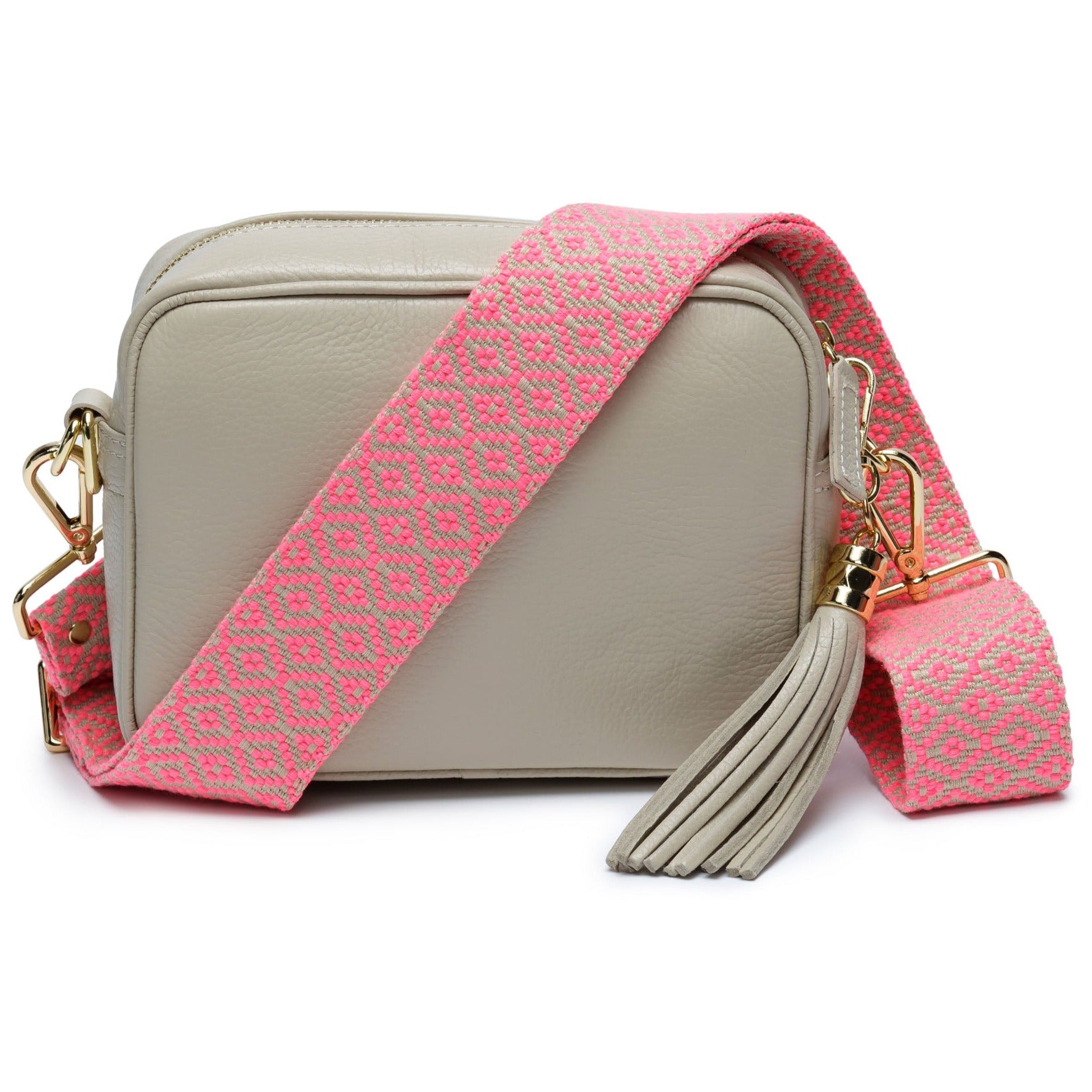 Image of Crossbody Stone ( Pink Knitted Diamond Strap)