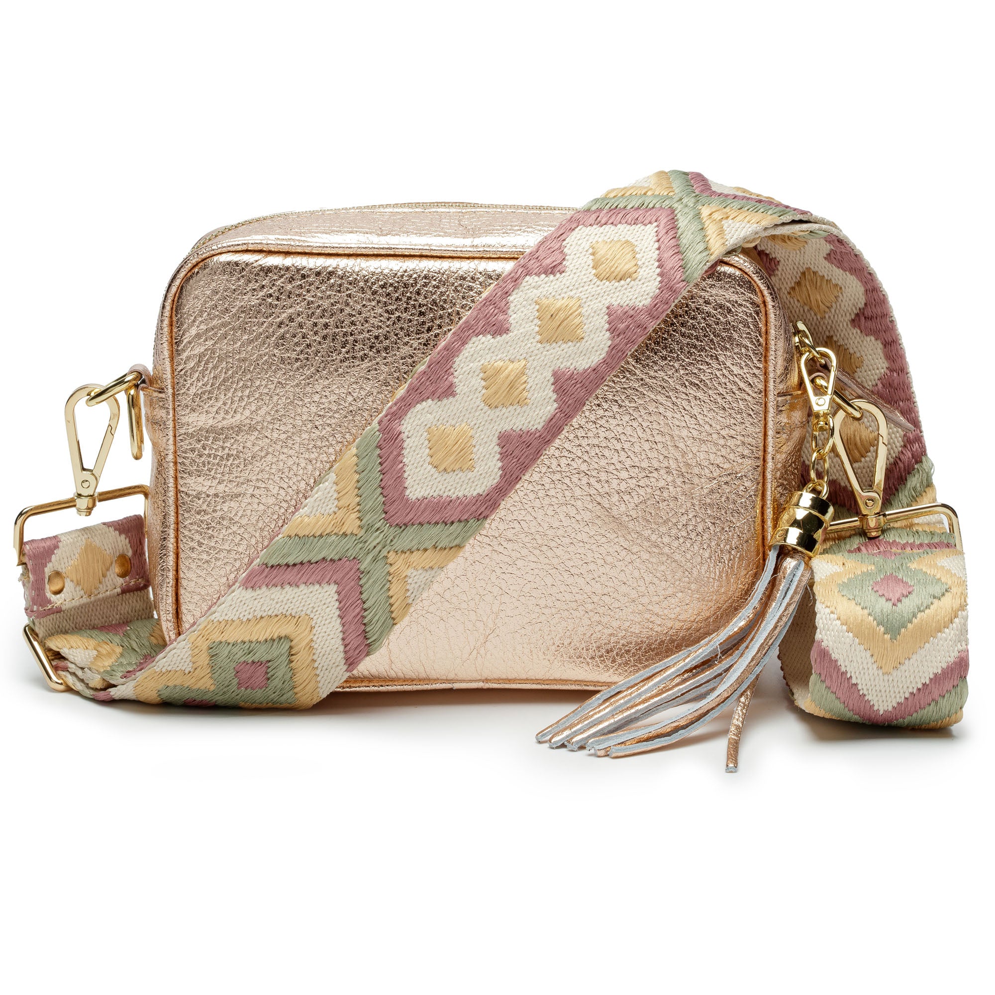 Image of Crossbody Champagne (Pastel Weave Strap)