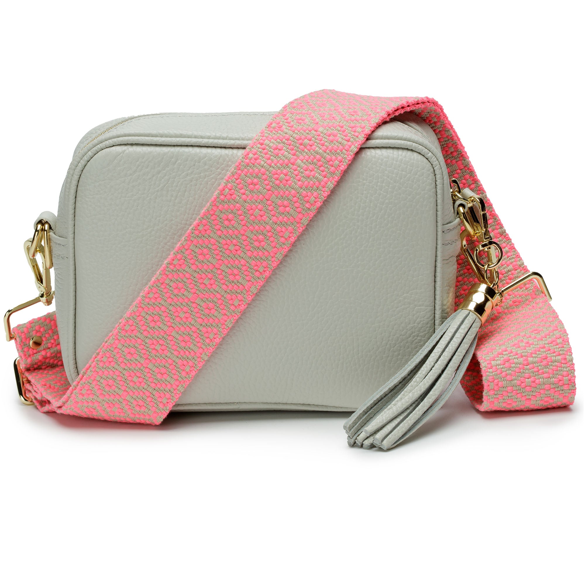 Image of Crossbody Marble (Pink Knitted Diamond Strap)