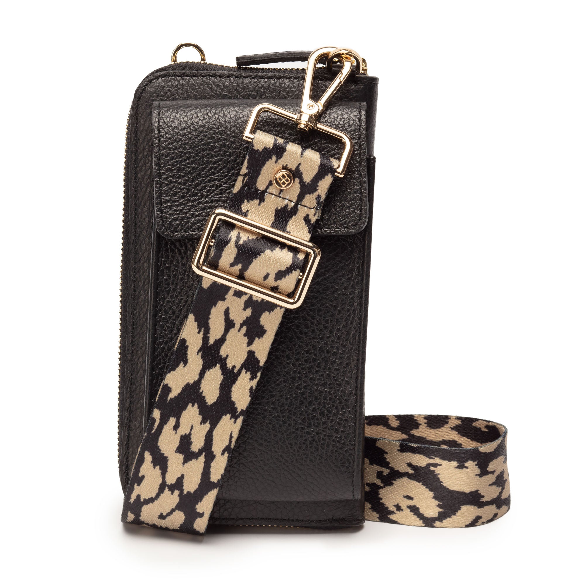 Image of Phonebag Black (Leopard strap)