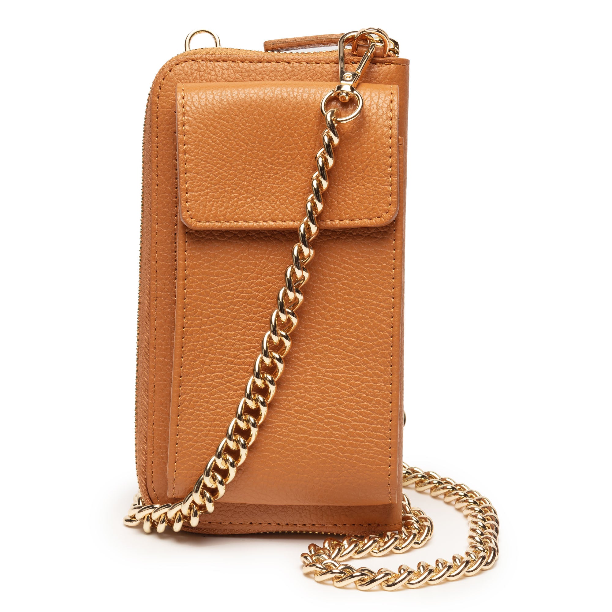 Image of Phonebag Tan (Gold Chain strap)