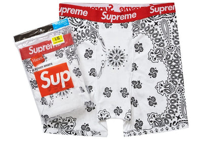 Supreme Hanes Bandana Boxer Briefs (2 Pack) White – Court Order