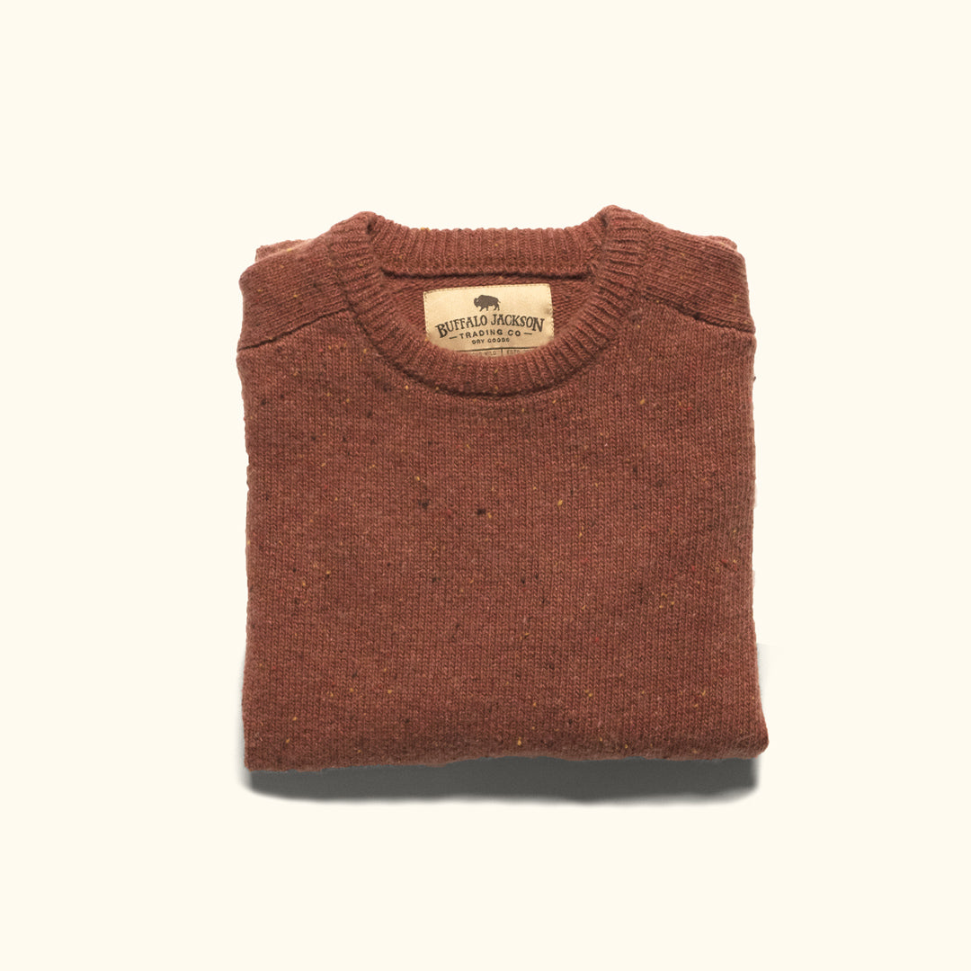 Crewneck Wool Sweater | Sunset Fleck