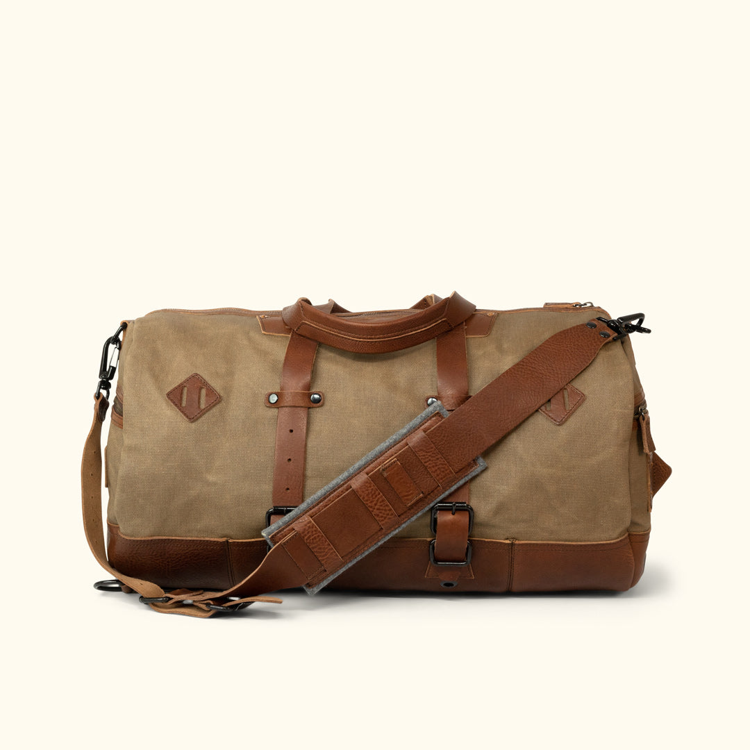 Vintage Travel Bag: Leather & Canvas | Buffalo Jackson