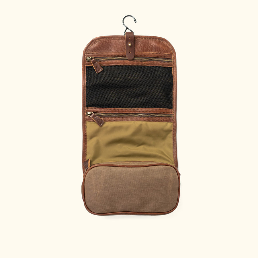 Waxed Canvas Dopp Kit, Brown by Rogue Industries