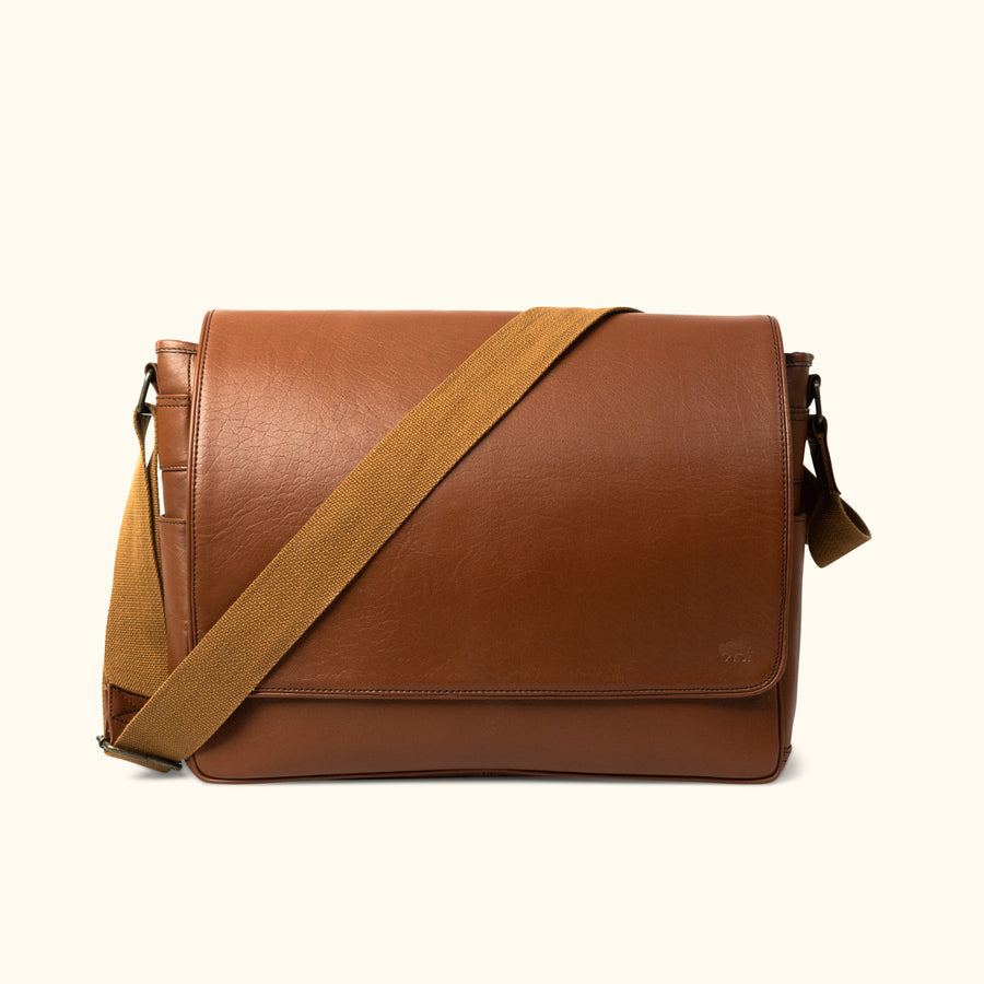 Leather Satchel - Mens Large Messenger Bag | Buffalo Jackson
