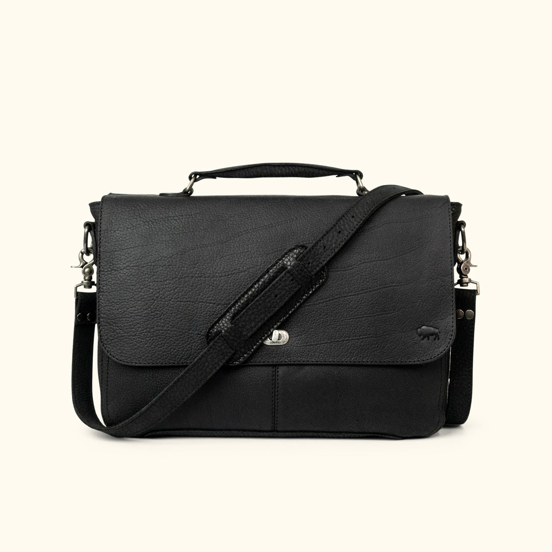 black laptop shoulder bag